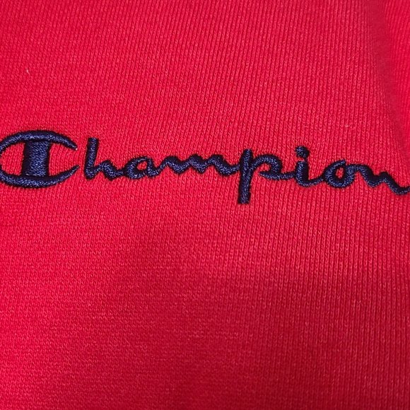 Authentic Champion Red crewneck sweatshirt with embroided logo - Picture 3 of 6